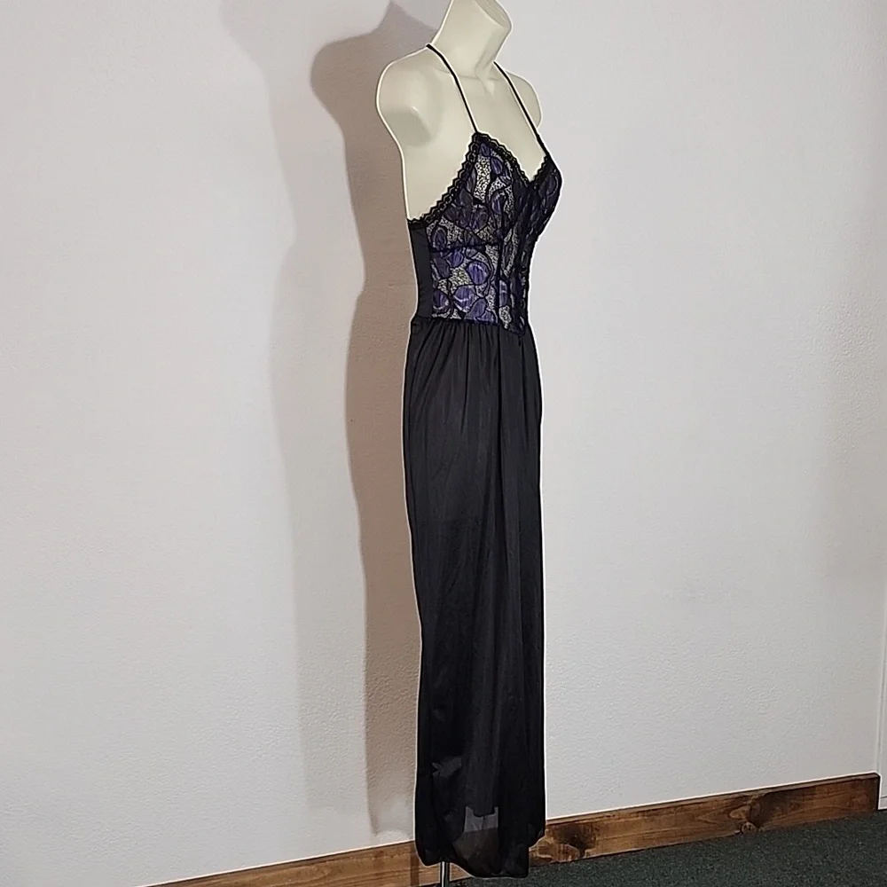Petra Fashions Slip Dress Lingerie Lace Bodice Purple Size S